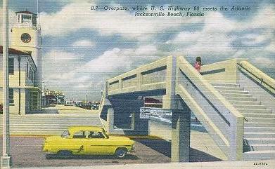 HWY 90 meets the Atlantic Ocean in Jacksonville