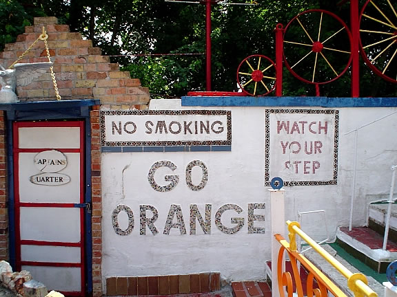 The Orange Show no smoking sign